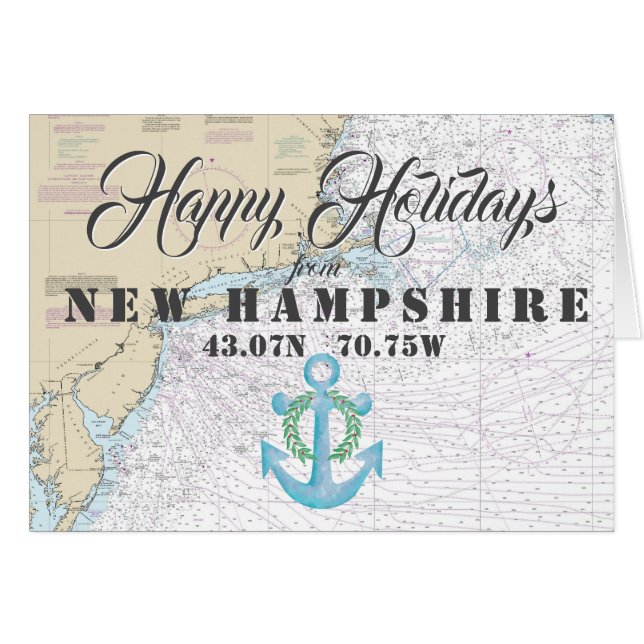 Nautical Happy Holidays from New Hampshire (Front Horizontal)