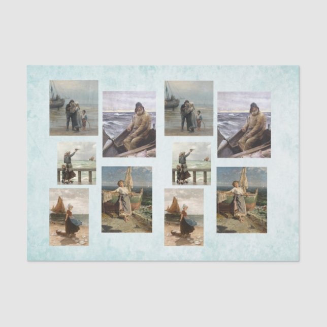 Nautical Harbour Design Series 12 Tissue Paper (Front)