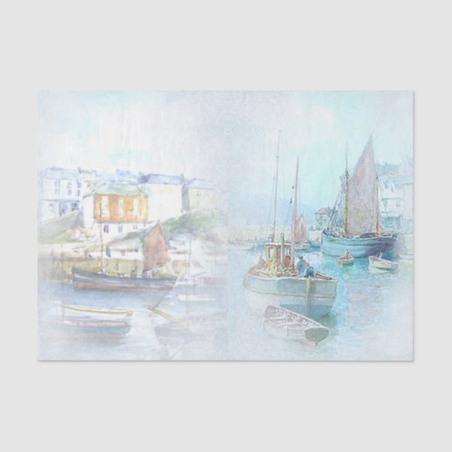 Nautical Harbour Design Series 4 Tissue Paper (Front)