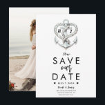 Nautical Heart Rope Anchor Coastal Save the Date Invitation<br><div class="desc">Customise any way you want.
A photo can be added to the back.</div>