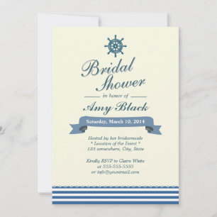 Nautical Helm Wheel Bridal Shower Invitations