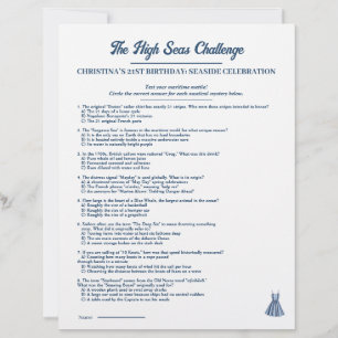 Nautical High Seas Challenge Birthday Game