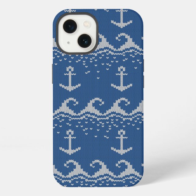 Nautical Knit Pattern iPhone Case (Back)