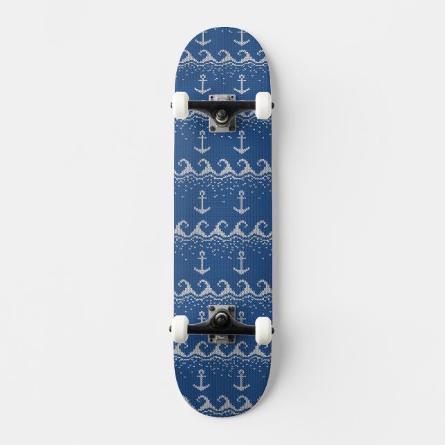 Nautical Knit Pattern Skateboard (Front)