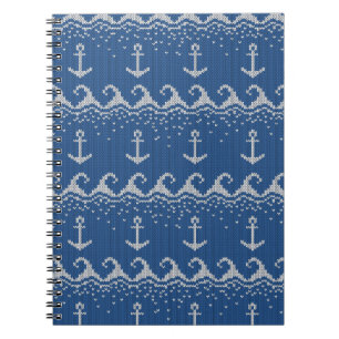 Nautical Knit Pattern Spiral Notebook
