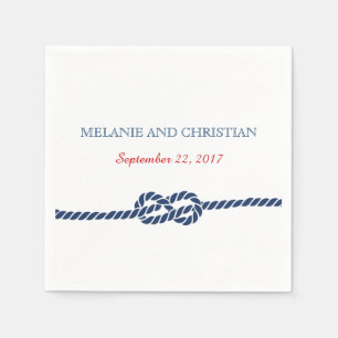 Nautical Knot Wedding Cocktail Napkin