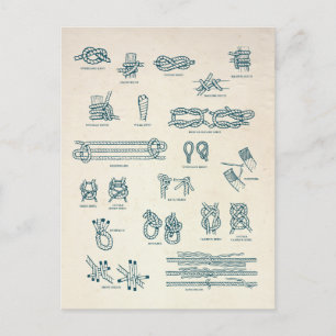 Nautical Knots and Splices Chart Postcard
