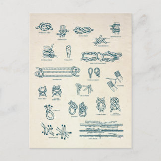 Nautical Knots and Splices Chart Postcard