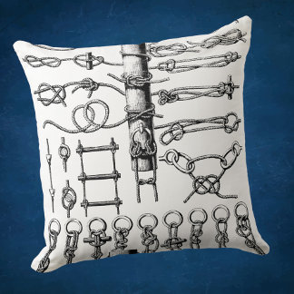 Nautical Knots Chart Vintage Cushion