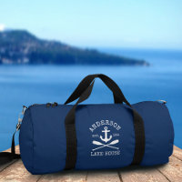Nautical Lake House Family Anchor Oars Navy Blue