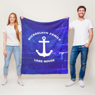 Nautical Lake House Fleece Blanket
