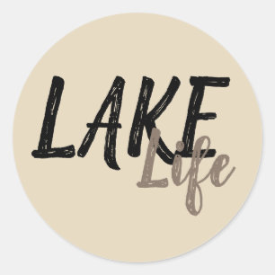 nautical LAKE LIFE Classic Round Sticker