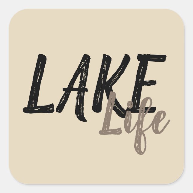 nautical LAKE LIFE | Square Sticker (Front)