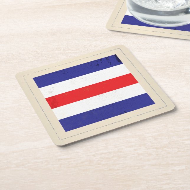 Nautical Letter "C" Signal Flag Square Paper Coaster (Angled)
