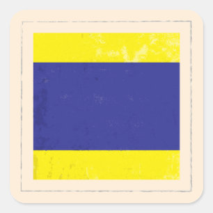 Nautical Letter “D” Signal Flag Square Sticker