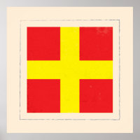 Nautical Letter “R” Signal Flag