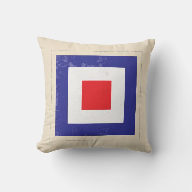 Nautical Letter “W” Signal Flag Cushion (Front)