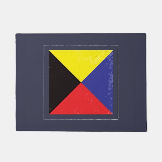 Nautical Letter “Z” Signal Flag Doormat (Front)