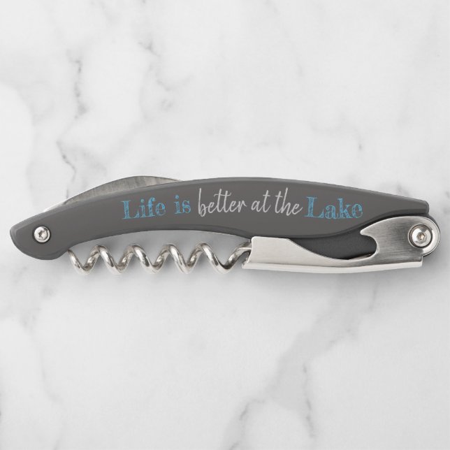 nautical LIFE IS BETTER AT THE LAKE Corkscrew (Back)