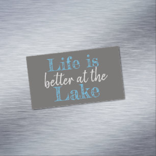 nautical LIFE IS BETTER AT THE LAKE   Magnetic Business Card