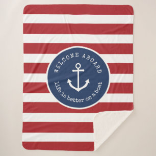 Nautical life is better on a boat blanket Large