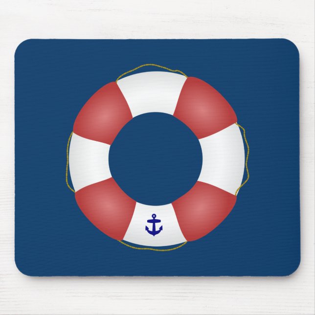 Nautical Life preserver Mouse Pad (Front)