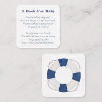 Nautical Life Ring Bring A Book For Baby Shower