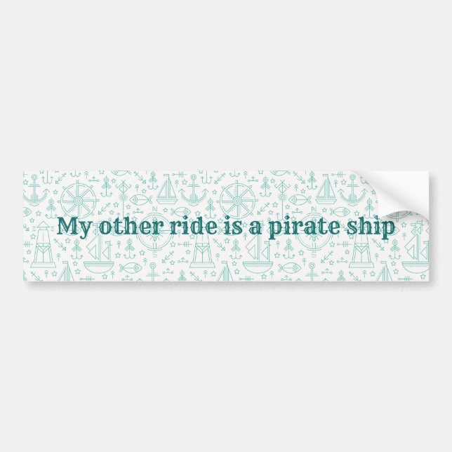 Nautical light green custom text bumper sticker (Front)