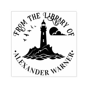 Nautical Lighthouse #3CB Library Book Name Self-inking Stamp
