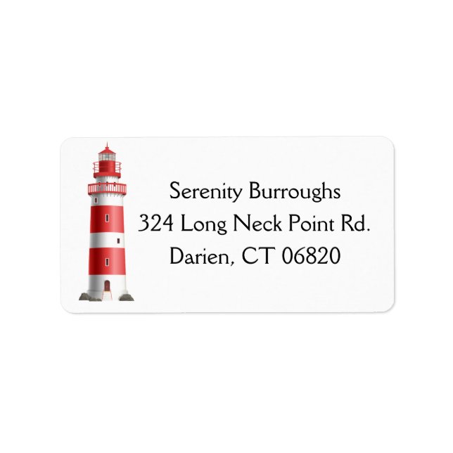 Nautical Lighthouse Beach Ocean Summer Wedding Label (Front)