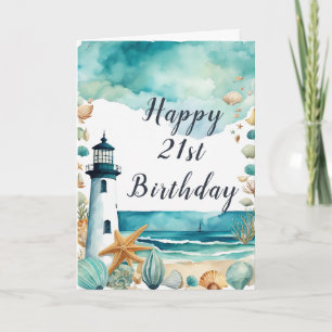 Nautical Lighthouse Birthday Card