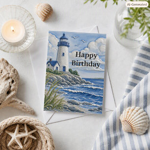 Nautical Lighthouse Birthday Card for Him