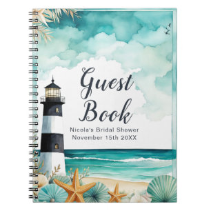 Nautical Lighthouse Bridal Shower Guest Book