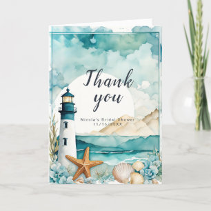 Nautical Lighthouse Bridal Shower Thank You Card
