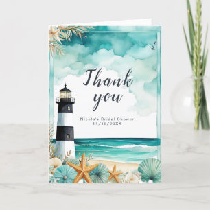 Nautical Lighthouse Bridal Shower Thank You Card