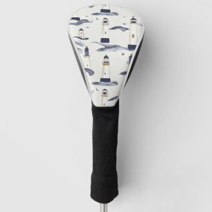Nautical Lighthouse Coastal Blue Pattern Golf Head Cover