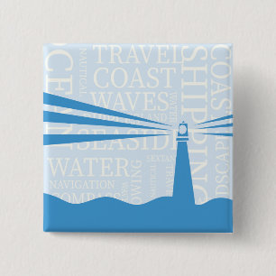 Nautical Lighthouse poster 15 Cm Square Badge