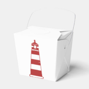 Nautical Lighthouse Red & White Stripes - Sailor Favour Box
