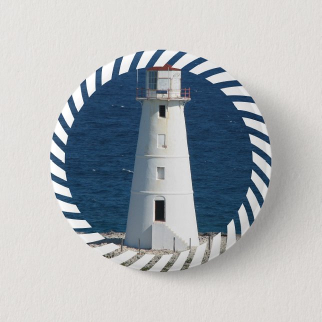 Nautical Lighthouse Round Button (Front)