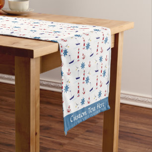 Nautical Lighthouse Sailboat Ocean Personalised Short Table Runner