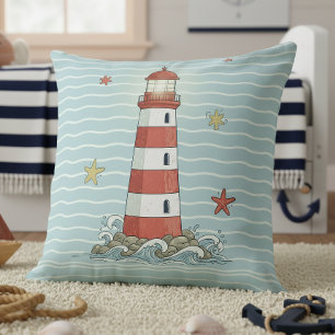 Nautical Lighthouse & Starfish ID1249 Cushion