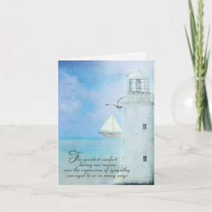 Nautical Lighthouse sympathy thank you thank you Card