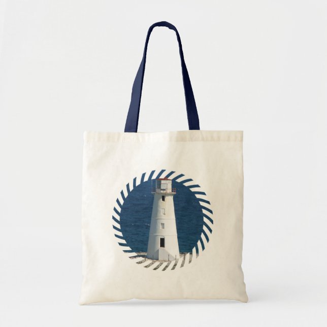 Nautical Lighthouse Tote Bag (Front)