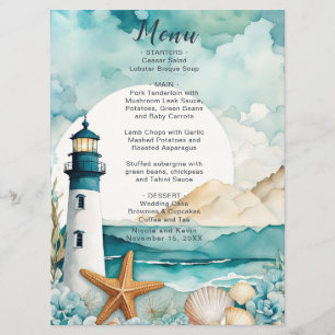 Nautical Lighthouse Wedding  Menu