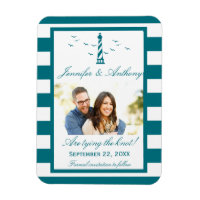 Nautical Lighthouse Wedding Photo Save The Date