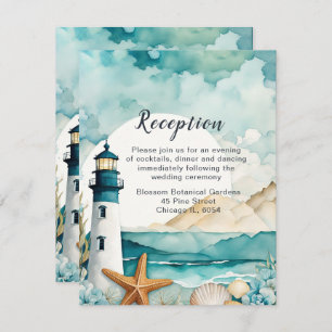 Nautical Lighthouse Wedding  Reception Enclosure Card