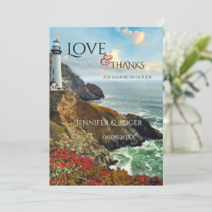 Nautical Lighthouse Wedding Thank You Card
