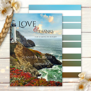 Nautical Lighthouse Wedding Thank You Card