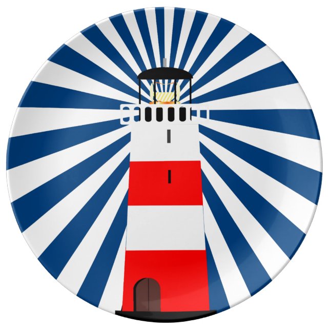 Nautical Lighthouse with Beams Plate (Front)