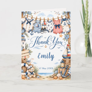 Nautical Little Sailor Baby Shower Thank You Card